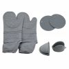 6 Pack Silicone Oven Mitts and Pot Holders Sets, Non-Slip Heat Resistant Oven Gloves For Cooking Baking Grilling